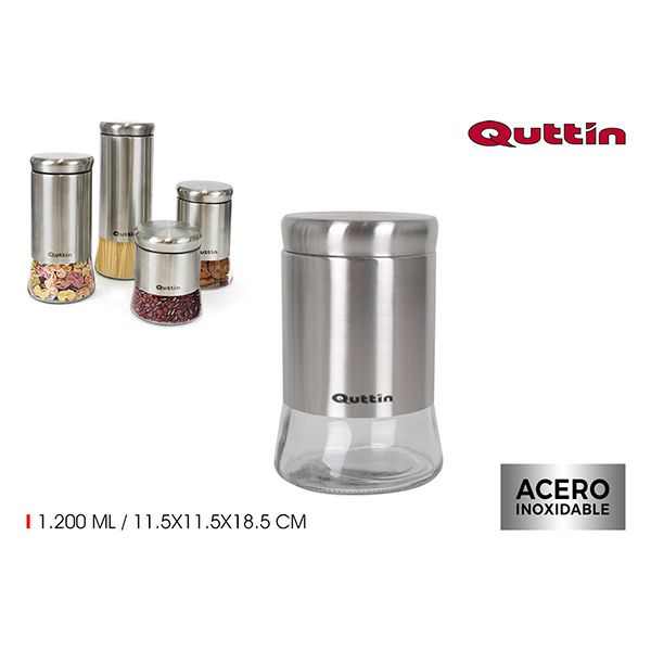 BOTE ALMACENAMIENTO VIDRIO/ACERO 1,2 L