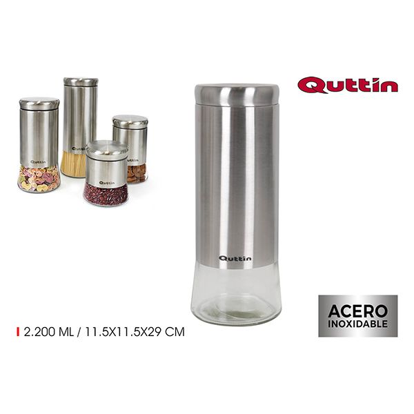 BOTE ALMACENAMIENTO VIDRIO/ACERO 2,2 L