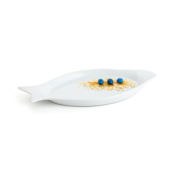 FUENTE PORCELANA PEZ 325X155X25
