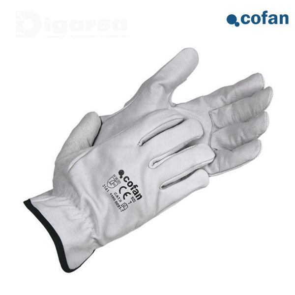 GUANTES PIEL VACUNO GRIS T-8