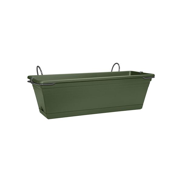 JARDINERA BALCON+BANDEJA VERDE 50 CM