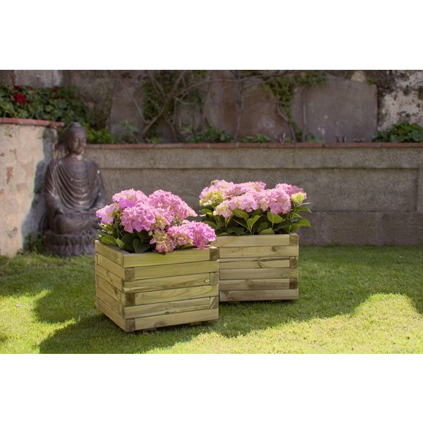 JARDINERA MADERA CUADRADA 50X50X40CM