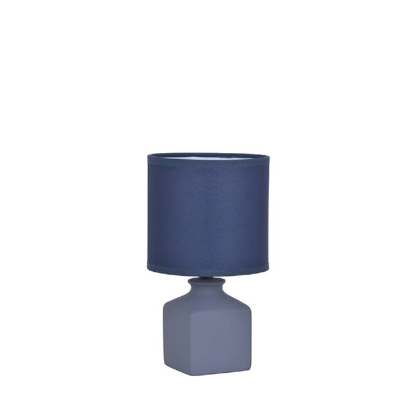 LAMPARA MESA CERAMICA AZUL E-14 -