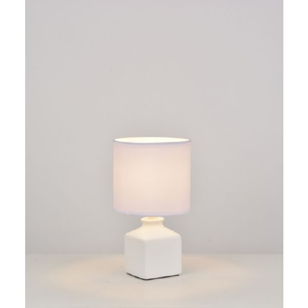 LAMPARA MESA CERAMICA BLANCA E-14 40 W