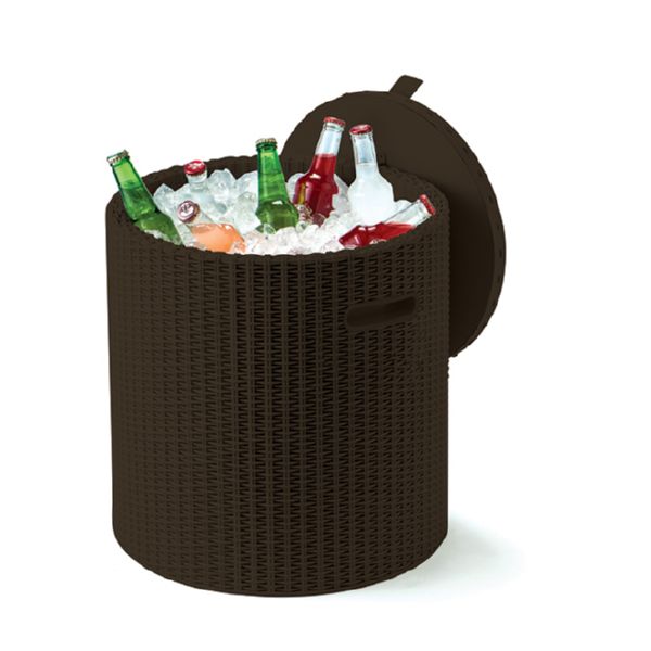 MESA AUX NEVERA COOL STOOL MARRON 43X44 CM