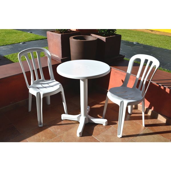 MESA BALCON REDONDA BLANCA 60 CM