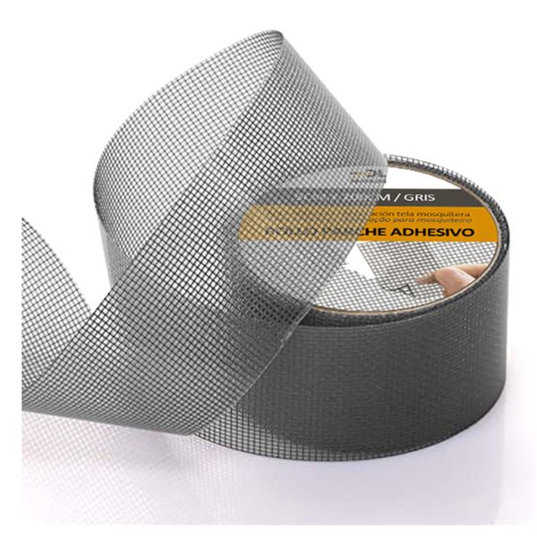 PARCHE MOSQUITERA GRIS 5 CM ROLLO 2 M