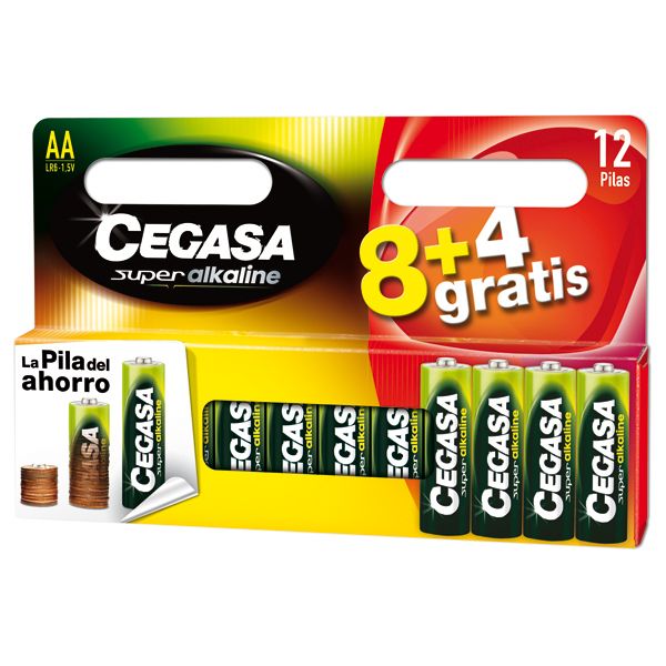 PILA ALCALINA LR06 AA SET 8+4