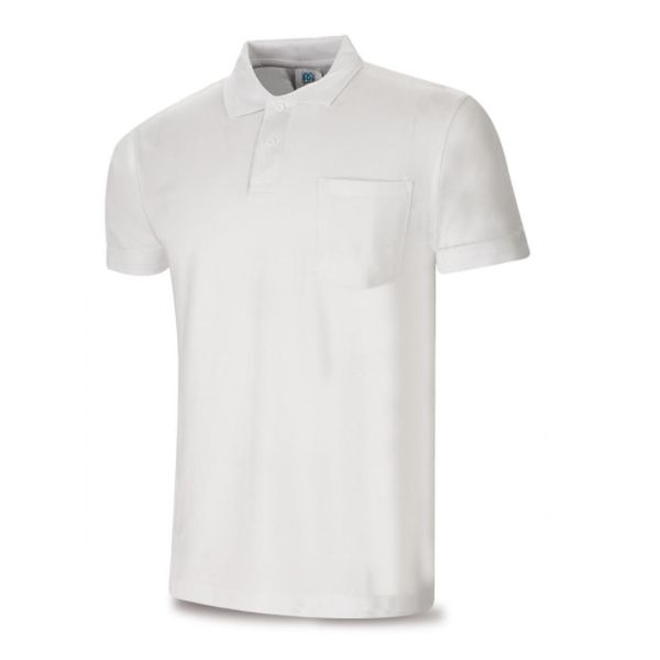 POLO ALGODON MANGA CORTA, BLANCO, T-XL