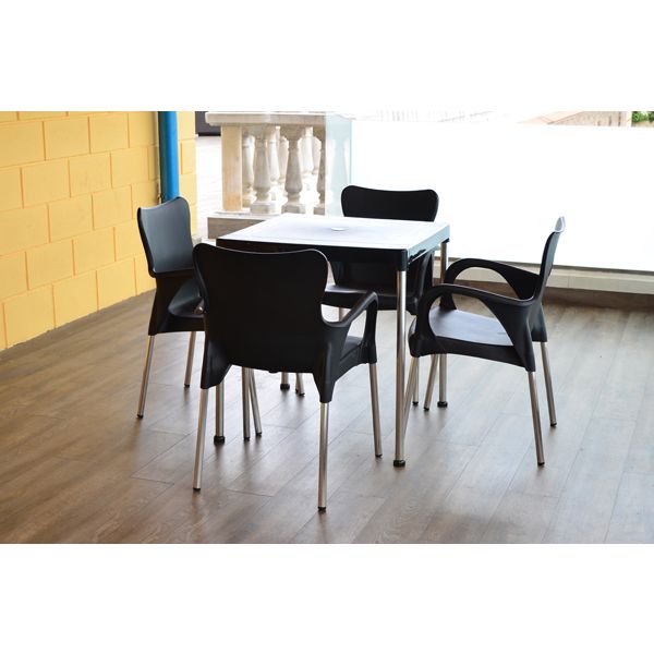 SILLON RESINA/ALUMINIO NEGRO -
